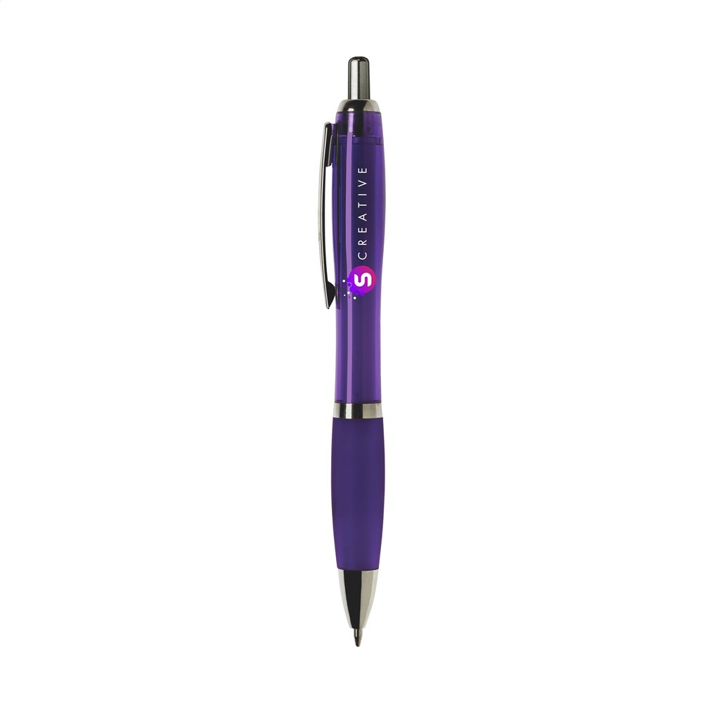 Gekleurde transparante balpen met grip