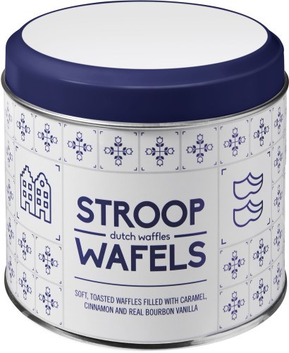 8 stroopwafels in Hollands blik