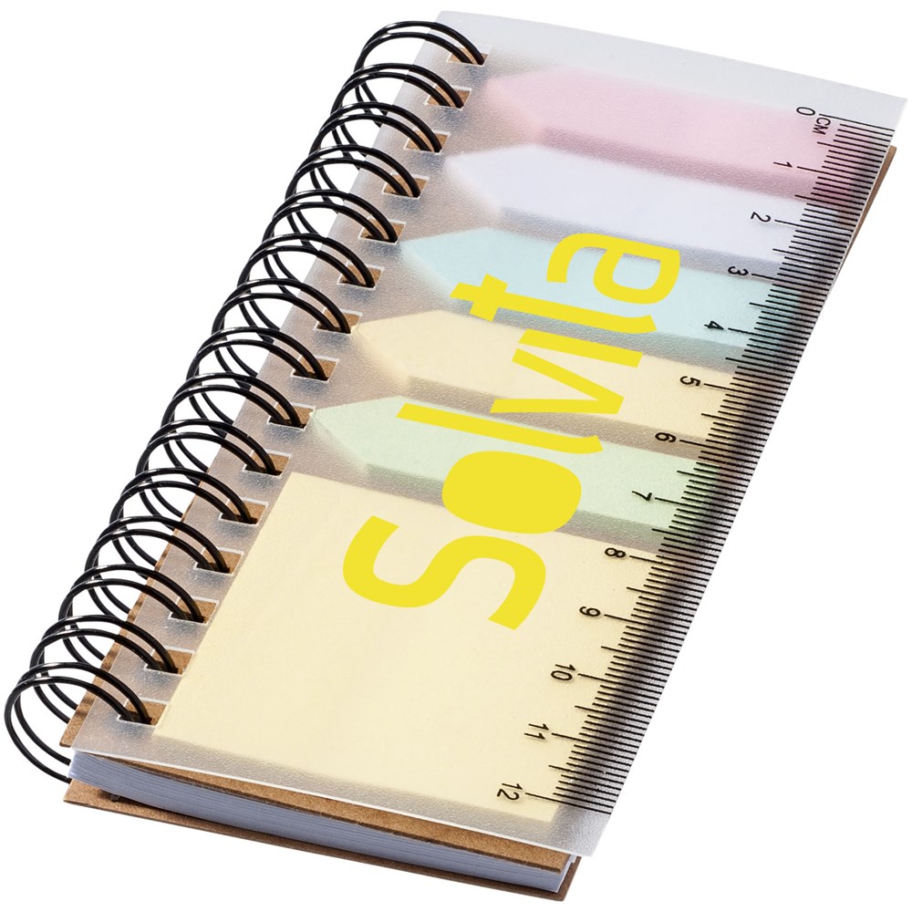 Notitieboek met gekleurde sticky notes