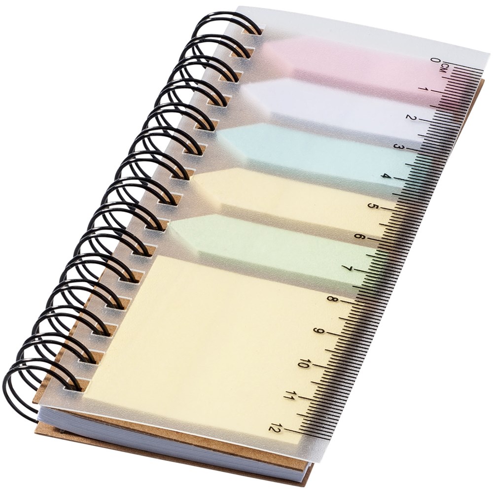 Notitieboek met gekleurde sticky notes