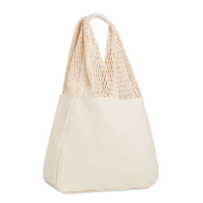 Strandtas van katoen met mesh
