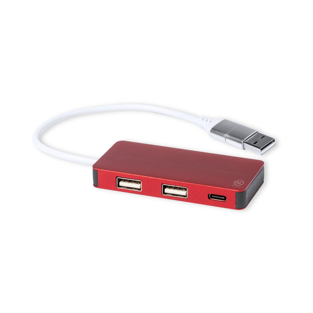 USB Hub van gerecycled aluminium USB Hub van gerecycled aluminium