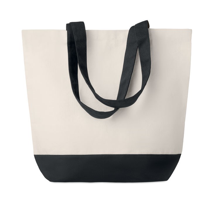 Strandtas met gekleurde bodem - 280 g/m2 Strandtas met gekleurde bodem - 280 g/m2